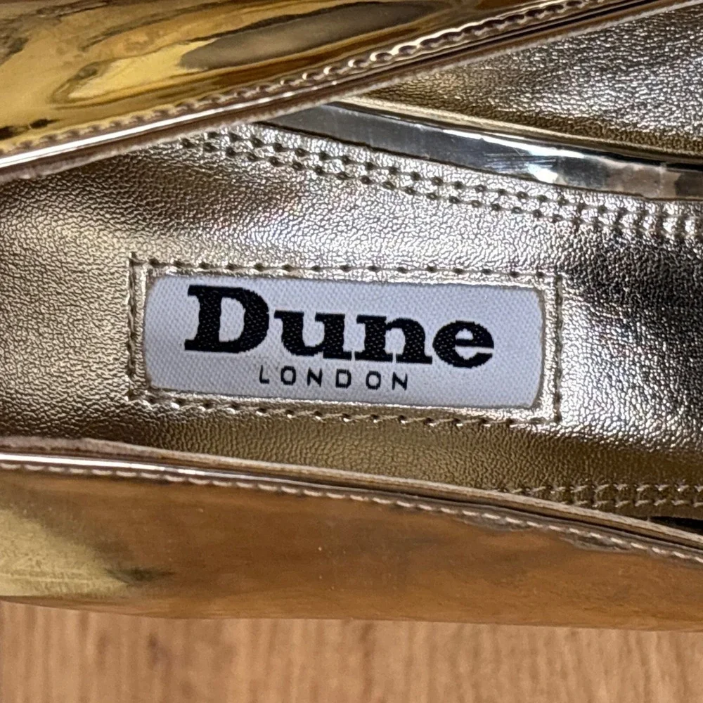 DUNE LONDON Audleys Pointed Toe Pumps Gold Women Size 36 Rhinestone Floral Party